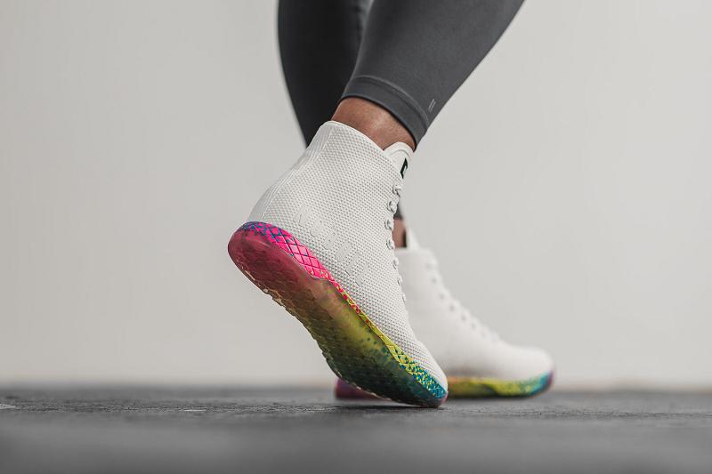 White Nobull High-Top Neon Glitch Women's Trainers | CA L2111I